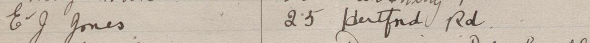 Image of E J Jones's signature and address in the petition