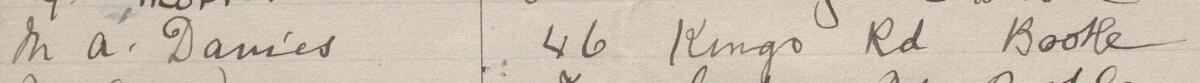 Image of M A Davies's signature and address in the petition