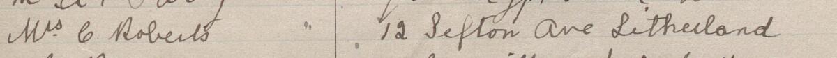 Image of Mrs C Roberts's signature and address in the petition