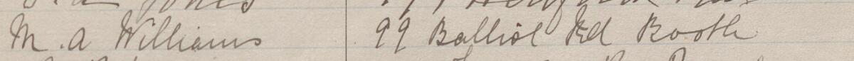 Image of M A Williams's signature and address in the petition