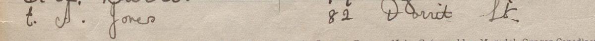 Image of E. A. Jones's signature and address in the petition