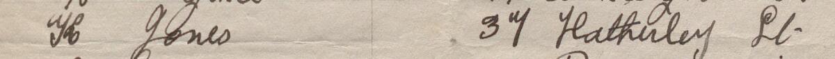 Image of K Jones's signature and address in the petition