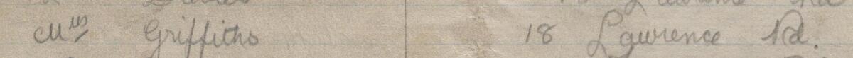 Image of Mrs. Griffiths's signature and address in the petition