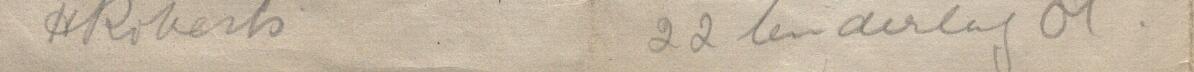 Image of H Roberts's signature and address in the petition