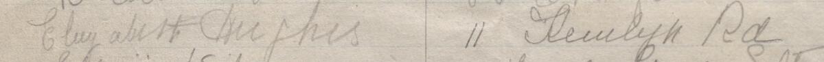 Image of Elizabeth Hughes's signature and address in the petition