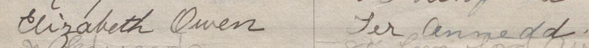 Image of Elizabeth Owen's signature and address in the petition