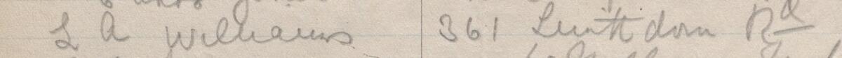 Image of L A Williams's signature and address in the petition