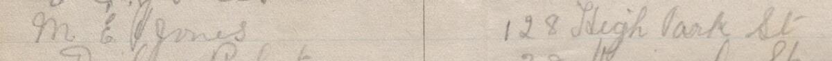 Image of M E Jones's signature and address in the petition
