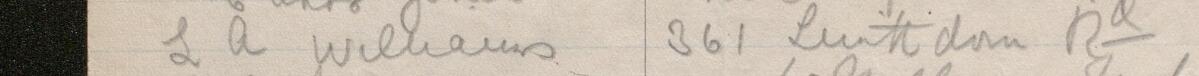 Image of L A Williams's signature and address in the petition