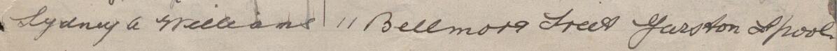 Image of Sydney A. Williams's signature and address in the petition