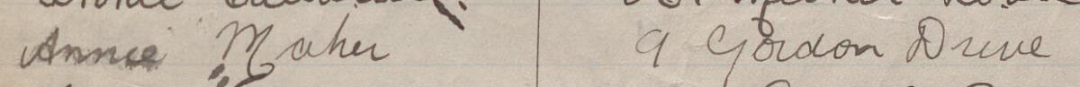 Image of Annie Maher's signature and address in the petition