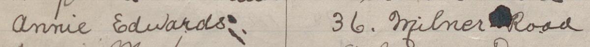 Image of Annie Edwards's signature and address in the petition