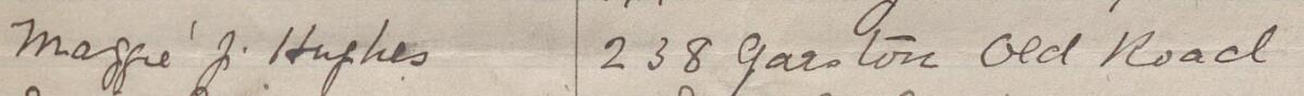 Image of Maggie J. Hughes's signature and address in the petition