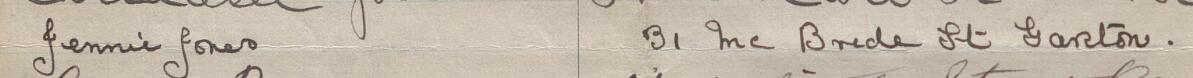 Image of Jennie Jones's signature and address in the petition