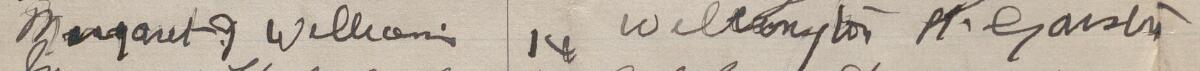Image of Margaret J. Williams's signature and address in the petition