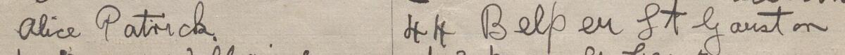 Image of Alice Patrick's signature and address in the petition
