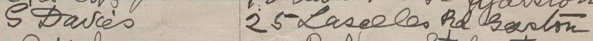 Image of S. Davies's signature and address in the petition