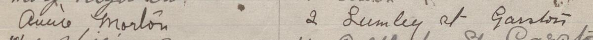 Image of Annie Morton's signature and address in the petition