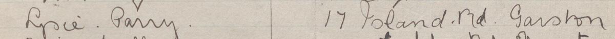 Image of Lysie Parry's signature and address in the petition