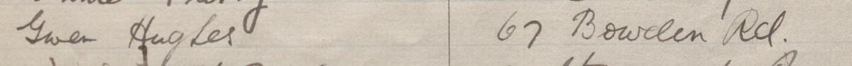 Image of Gwen Hughes's signature and address in the petition