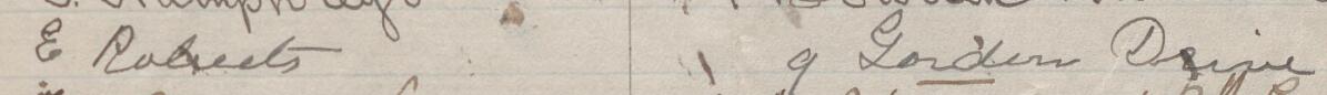 Image of E. Roberts's signature and address in the petition