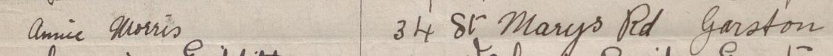 Image of Annie Morris's signature and address in the petition