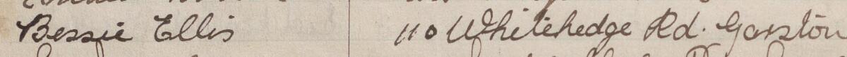 Image of Bessie Ellis's signature and address in the petition