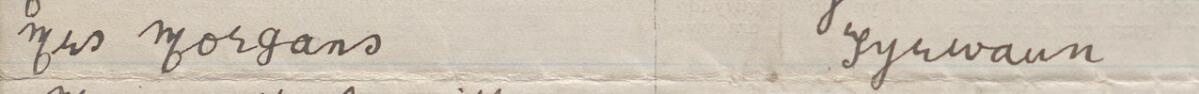 Image of Mrs Morgans's signature and address in the petition