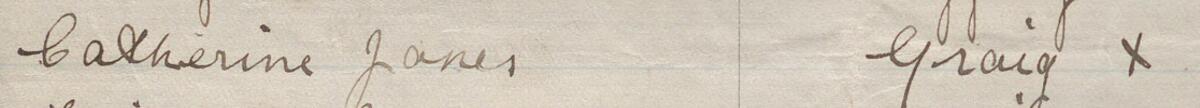 Image of Catherine Jones's signature and address in the petition