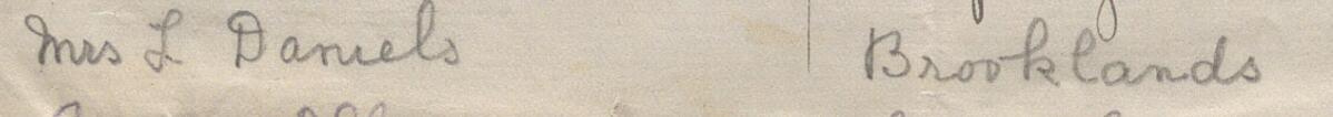 Image of Mrs L Daniels's signature and address in the petition