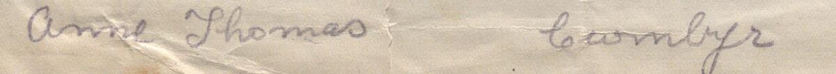 Image of Anne Thomas's signature and address in the petition