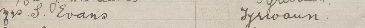 Image of Mrs S Evans's signature and address in the petition