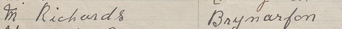 Image of M Richards's signature and address in the petition
