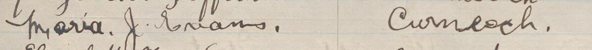Image of Maria J Evans's signature and address in the petition