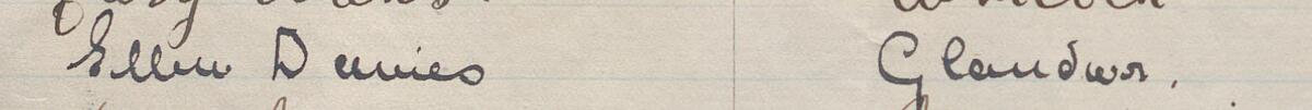Image of Ellen Davies's signature and address in the petition