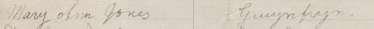 Image of Mary Ann Jones's signature and address in the petition