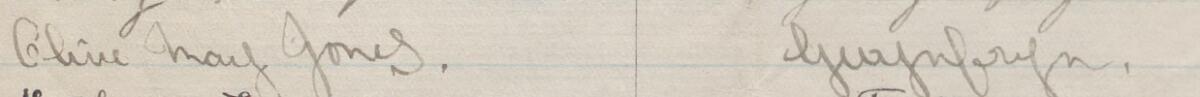 Image of Olive May Jones's signature and address in the petition