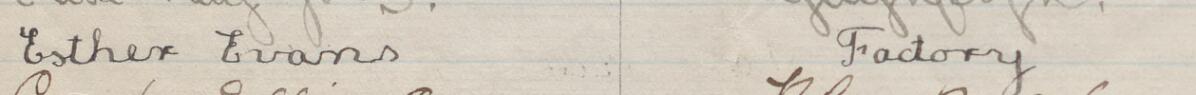 Image of Esther Evans's signature and address in the petition