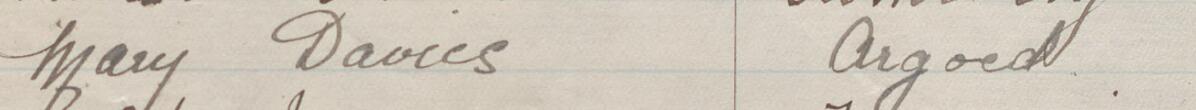 Image of Mary Davies's signature and address in the petition