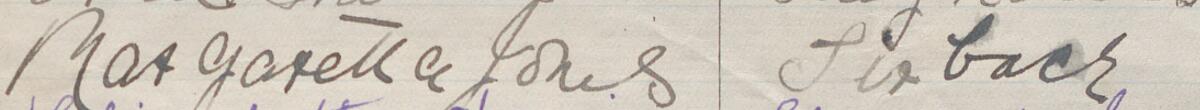Image of Margaretta Jones's signature and address in the petition