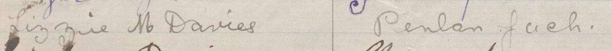 Image of Lizzie M Davies's signature and address in the petition