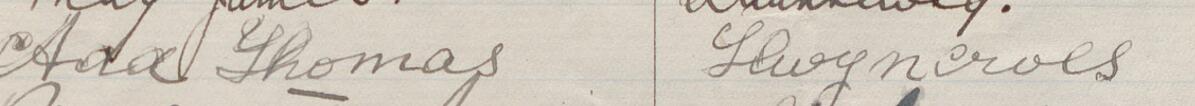 Image of Ada Thomas's signature and address in the petition