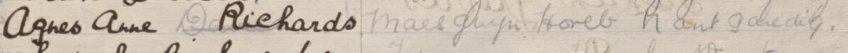 Image of Agnes Anne Richards's signature and address in the petition