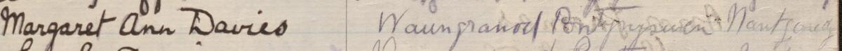 Image of Margaret Dasvies's signature and address in the petition