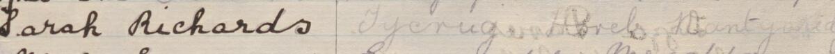Image of Sarah Richards's signature and address in the petition
