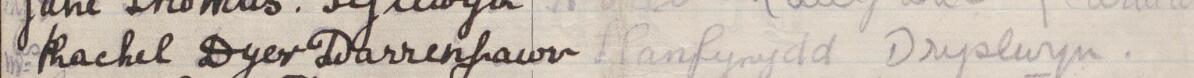 Image of Rachel Dyer's signature and address in the petition