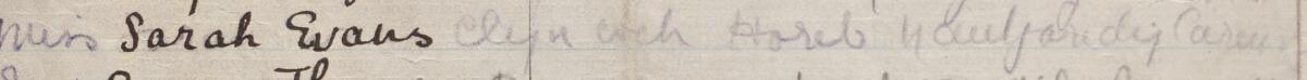 Image of Mrs Sarah Evans's signature and address in the petition