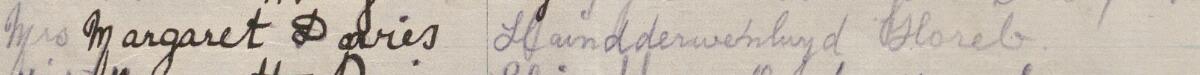 Image of Mrs Margaret Davies's signature and address in the petition