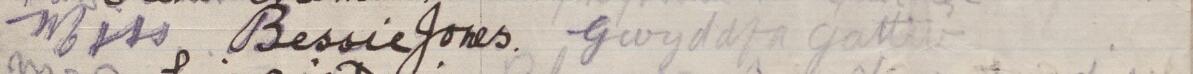 Image of Miss Bessie Jones's signature and address in the petition