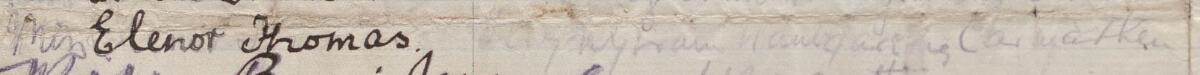 Image of Miss Elenor Thomas's signature and address in the petition